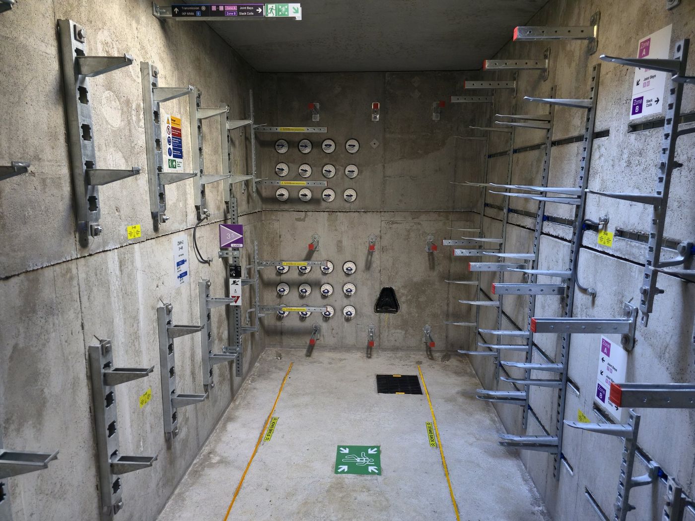 Fiber vault where network conduits enter the site